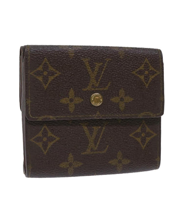 Monogram Canvas Wallet with Clasp Button Closure