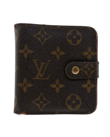 Monogram Compact Zip Wallet with Clasp Button