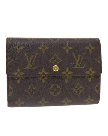 Monogram Canvas Wallet with Clasp Button
