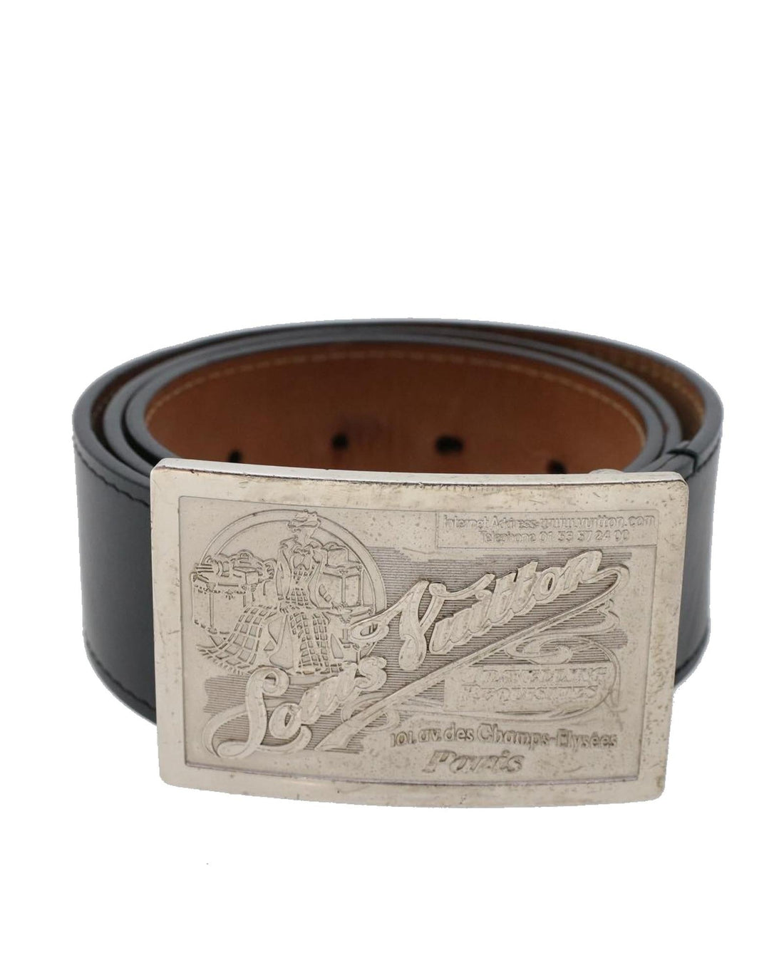 Black Leather Jeans Belt -  Louis Vuitton
