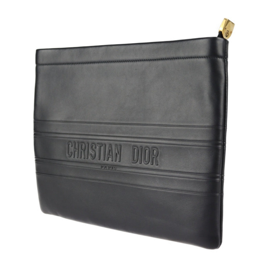 Elegant Black Leather Clutch by Dior