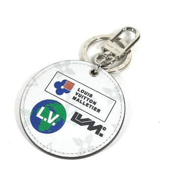 LOUIS VUITTON key ring M68301 Monogram canvas white Monogram Porto Cle Round mens Used
