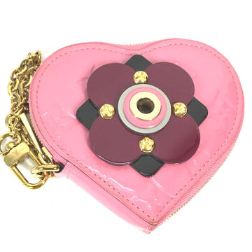 LOUIS VUITTON Coin case M90496  Monogram Vernis pink Monogram Vernis Porto Monecourt Heart Women Used