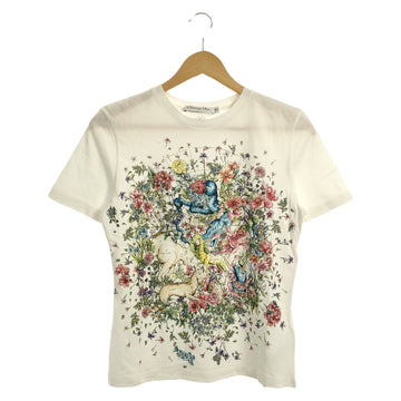 Dior  Flower Painting 2022 Half-Hand   Tops Cotton  White 243T12A4456
