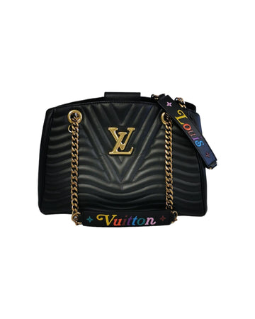 Quilted Leather Chain Tote with Golden Details