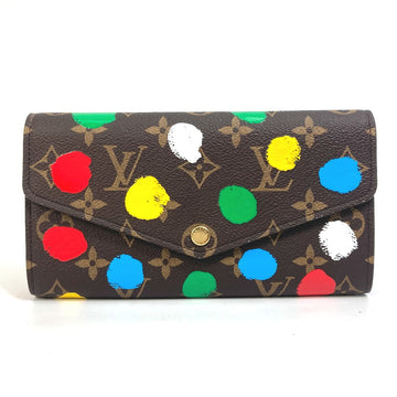 LOUIS VUITTON Long Wallet Purse M81980 Monogram canvas Brown LVxYK Yayoi Kusama Monogram Portefeuille Sarah NM Women Used