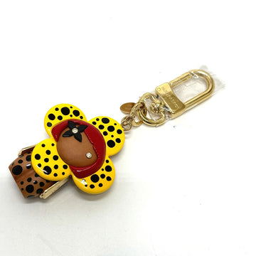 LOUIS VUITTON key ring M01146 Wood yellow Kusama Yayoi Collaboration LV x YK Keychain Vivienne Infinity Dot Women Used