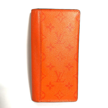 LOUIS VUITTON Long Wallet Purse M30427 Taiga Leather Monogram Canvas Orange Taigalama Portefeuille Brother NM
