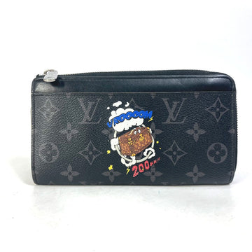 LOUIS VUITTON Long Wallet Purse M80994  Monogram Eclipse Canvas black Monogram Eclipse Zippy Dragonne mens Used