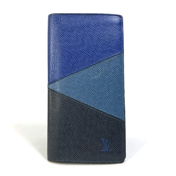 LOUIS VUITTON Long Wallet Purse M30713 Taiga Leather Navy Taiga V Portefeuille Blaza NM mens Used