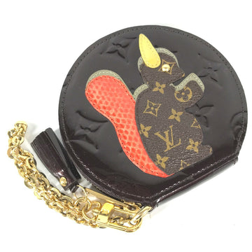 LOUIS VUITTON Coin case M91386 Monogram Vernis purple Monogram Vernis portomone ecruil lis Women Used