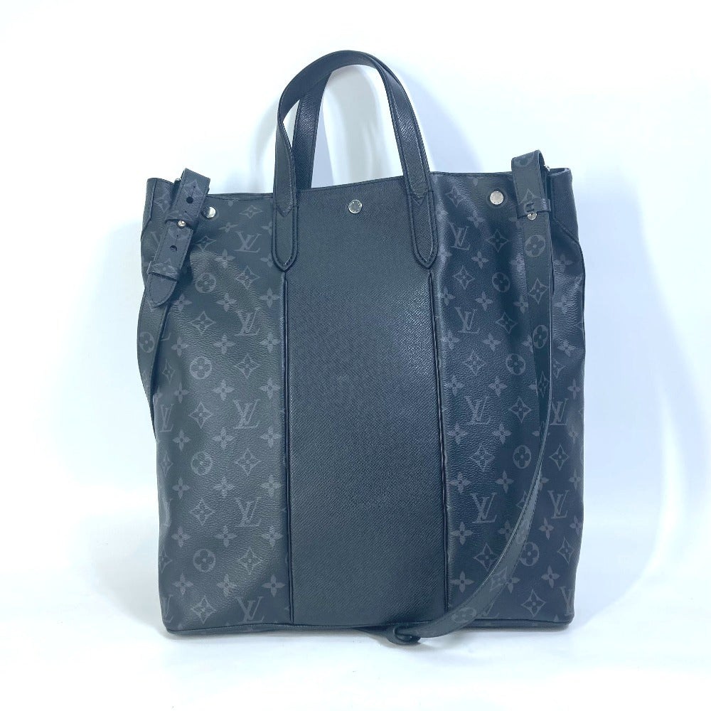 LOUIS VUITTON Tote Bag M30431 Taiga Leather, Monogram Eclipse Canvas black Taigalama City tote mens Used