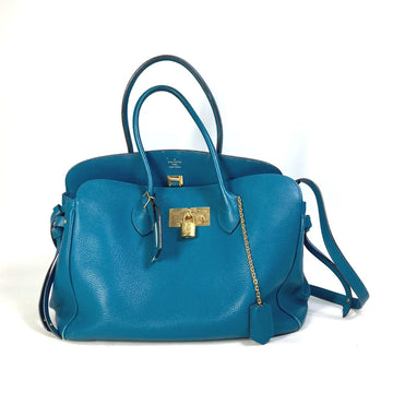 LOUIS VUITTON Shoulder Bag M55023 leather blue Handbag Bag Tote Bag Mira MM Women Used