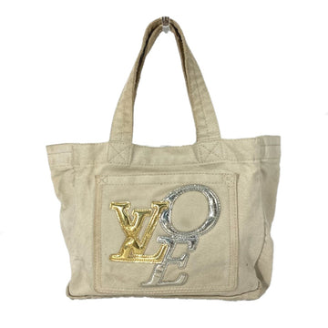 LOUIS VUITTON Tote Bag M95468 canvas beige That's Love LOVE Logo Women Used