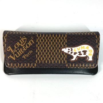 LOUIS VUITTON Pouch GI0497 leather Brown NIGO collaboration Nigo Damier Etui Lunette Woody mens Used
