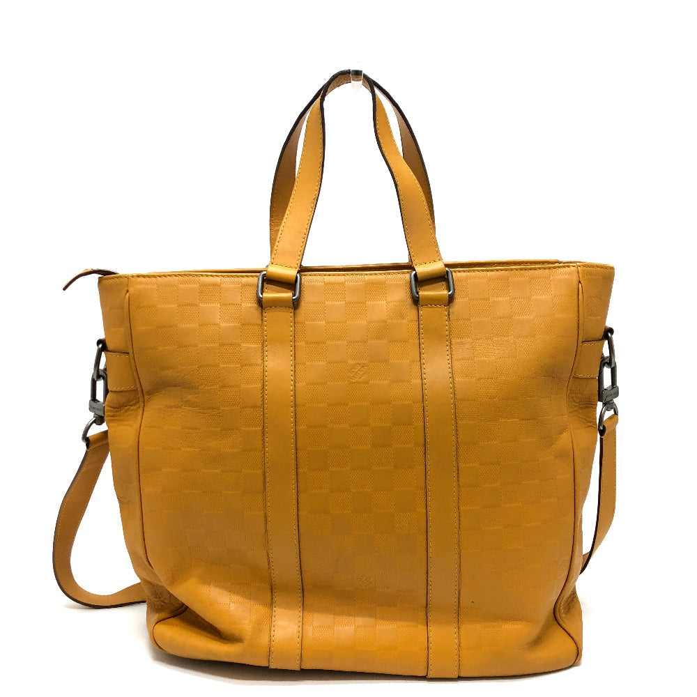 LOUIS VUITTON Tote Bag ‚m41228 Damier Anfini Leather yellow Damier Infinie Tadao mens Used
