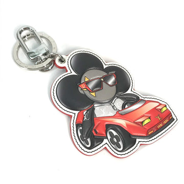 LOUIS VUITTON key ring M00960 leather black Monogram Eclipse Keychain Sporty Car Vivienne Women Used