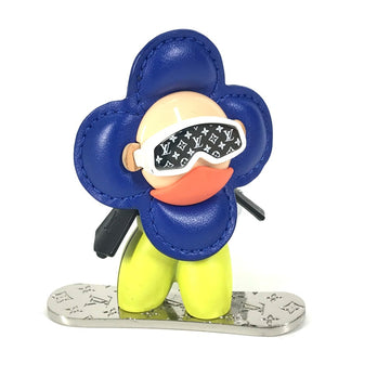 LOUIS VUITTON key ring M00965 Metal, Leather blue Bijou Sac Snowboard Vivienne Women Used