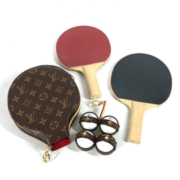 LOUIS VUITTON ball GI0746 Wood, Rubber Brown beige Monogram Set Ping Pong James Table Tennis Set Women(Unisex) Used