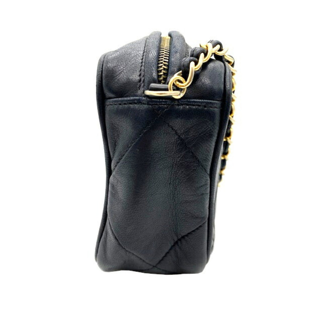 Black Leather Shoulder Bag with Serial Number