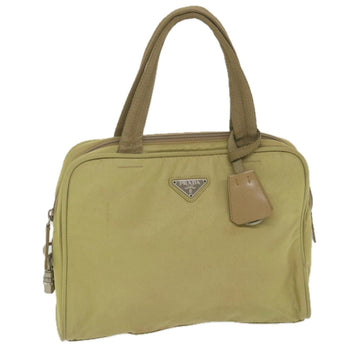 Beige Nylon Hand Bag with Padlock