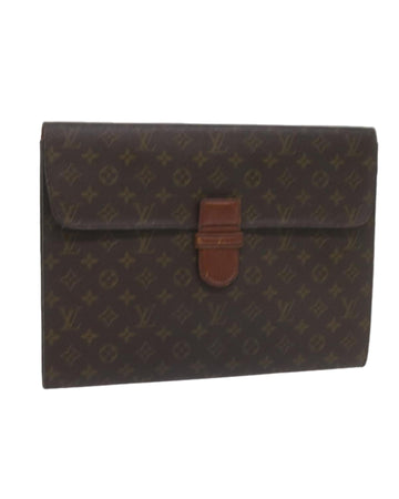 Monogram Canvas Briefcase with Leather Accents