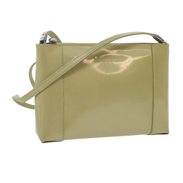 Beige Patent Leather Designer Bag