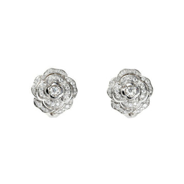 Feminine and Elegant Camellia Earring in White Gold by Famous French Designer