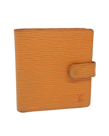 Epi Leather Bifold Wallet with Button Clasp.