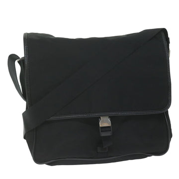Sleek Black Nylon Shoulder Bag