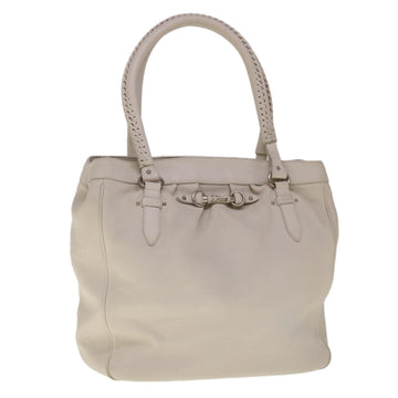 White Leather Tote Bag by Christian Dior - Good Condition