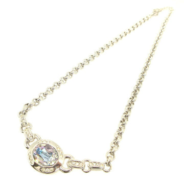 Vintage Rhinestone Necklace with Color Stone Accent