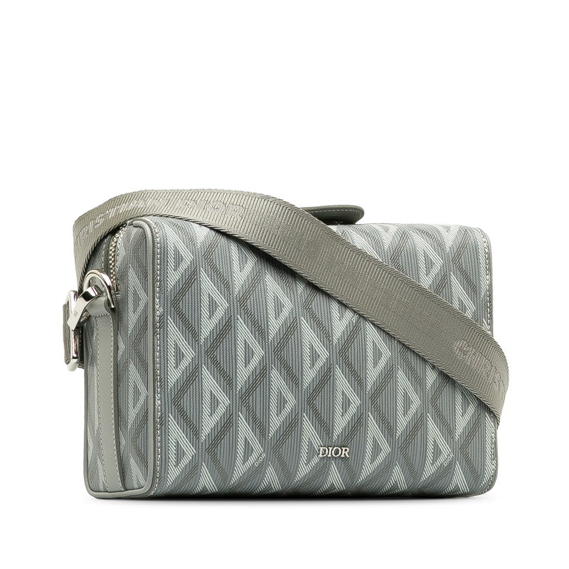 Dior CD Diamond Dior Ingot 22  Shoulder Bag Gray PVC Leather Men