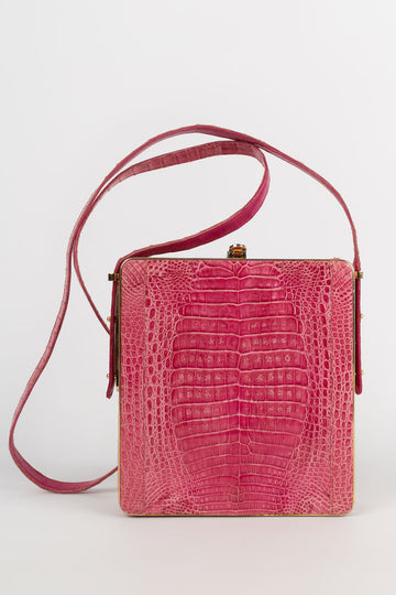 Sac en crocodile rose