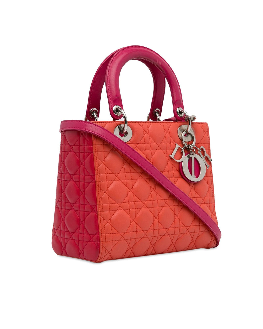 Bicolor Lambskin Quilted Lady Dior Handbag
