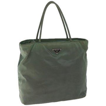Khaki Nylon Handbag with Refined Details