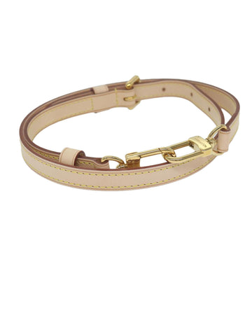 Adjustable Beige Leather Shoulder Strap by a Luxury Designer
