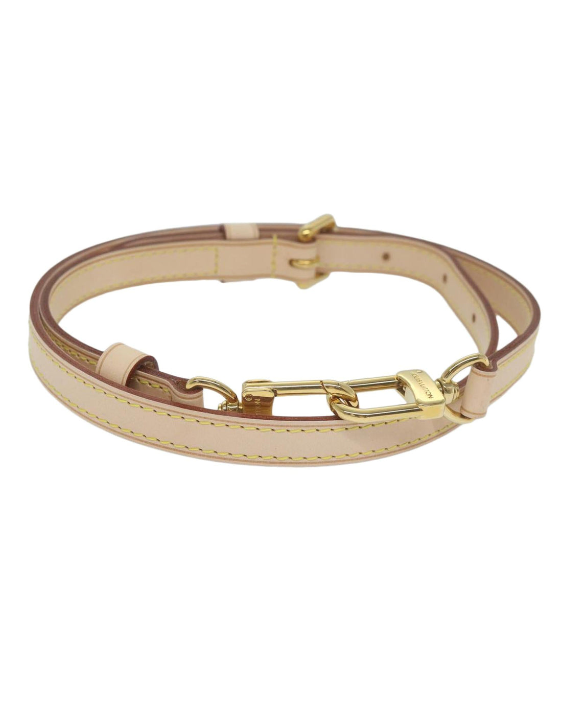 Adjustable Beige Leather Shoulder Strap by a Luxury Designer
