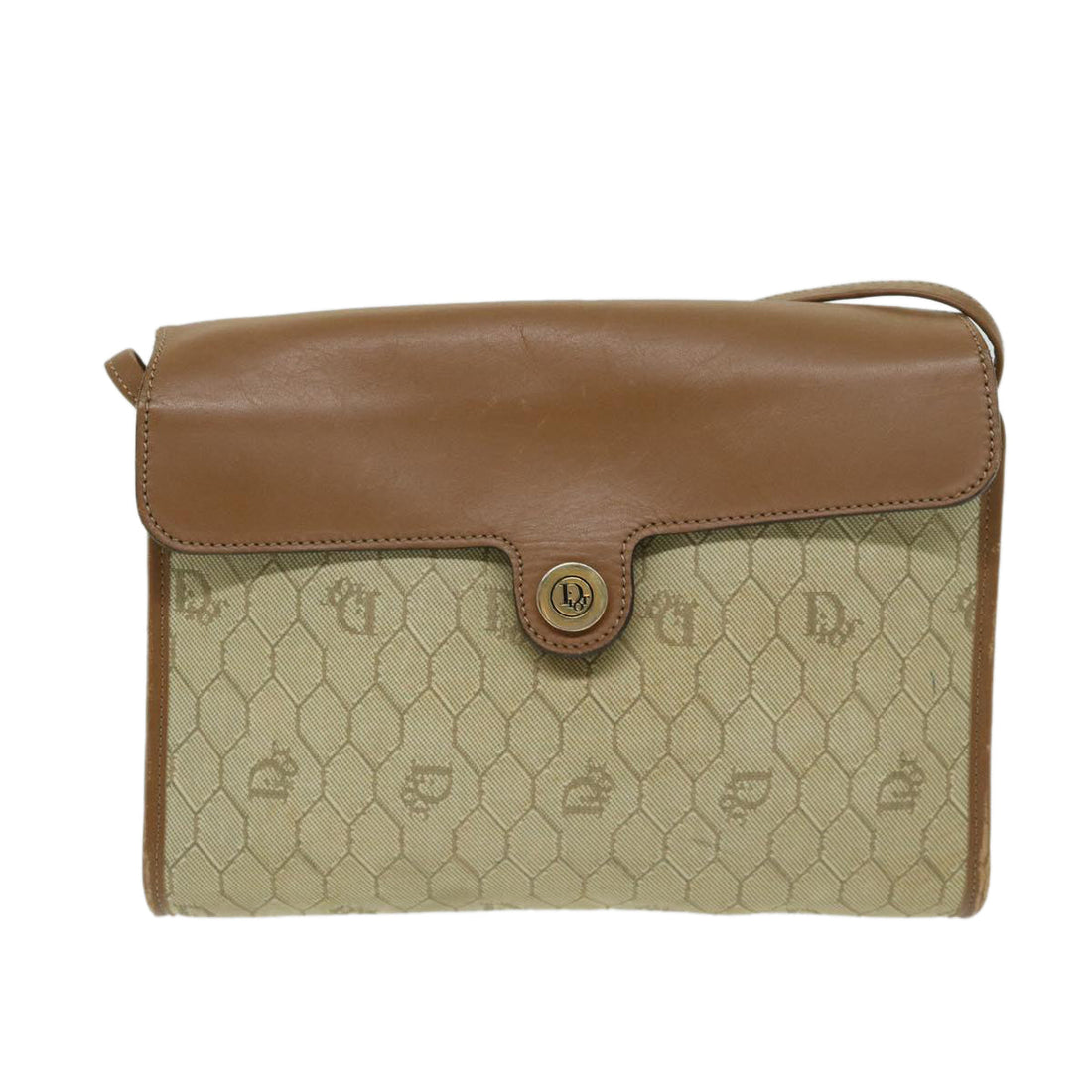 Beige Canvas Shoulder Bag
