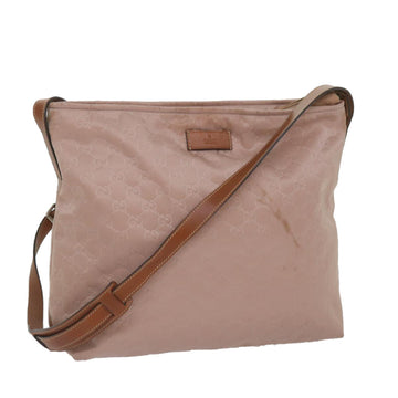 Pink Nylon Shoulder Bag with GG Motif by Italian Designer