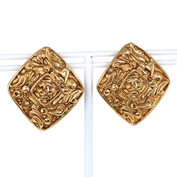 Gold Plated Vintage Coco Mark Earrings