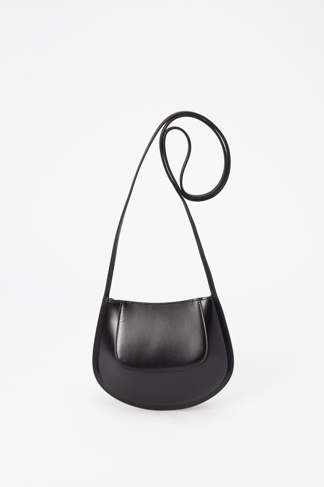 Jil Sander Half Moon Crossbody Bag - Black Leather
