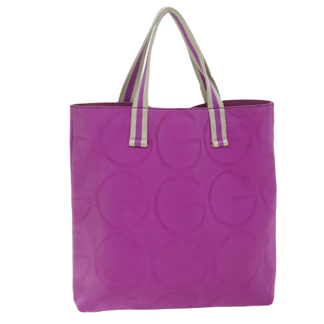 White and Purple Canvas Tote Bag