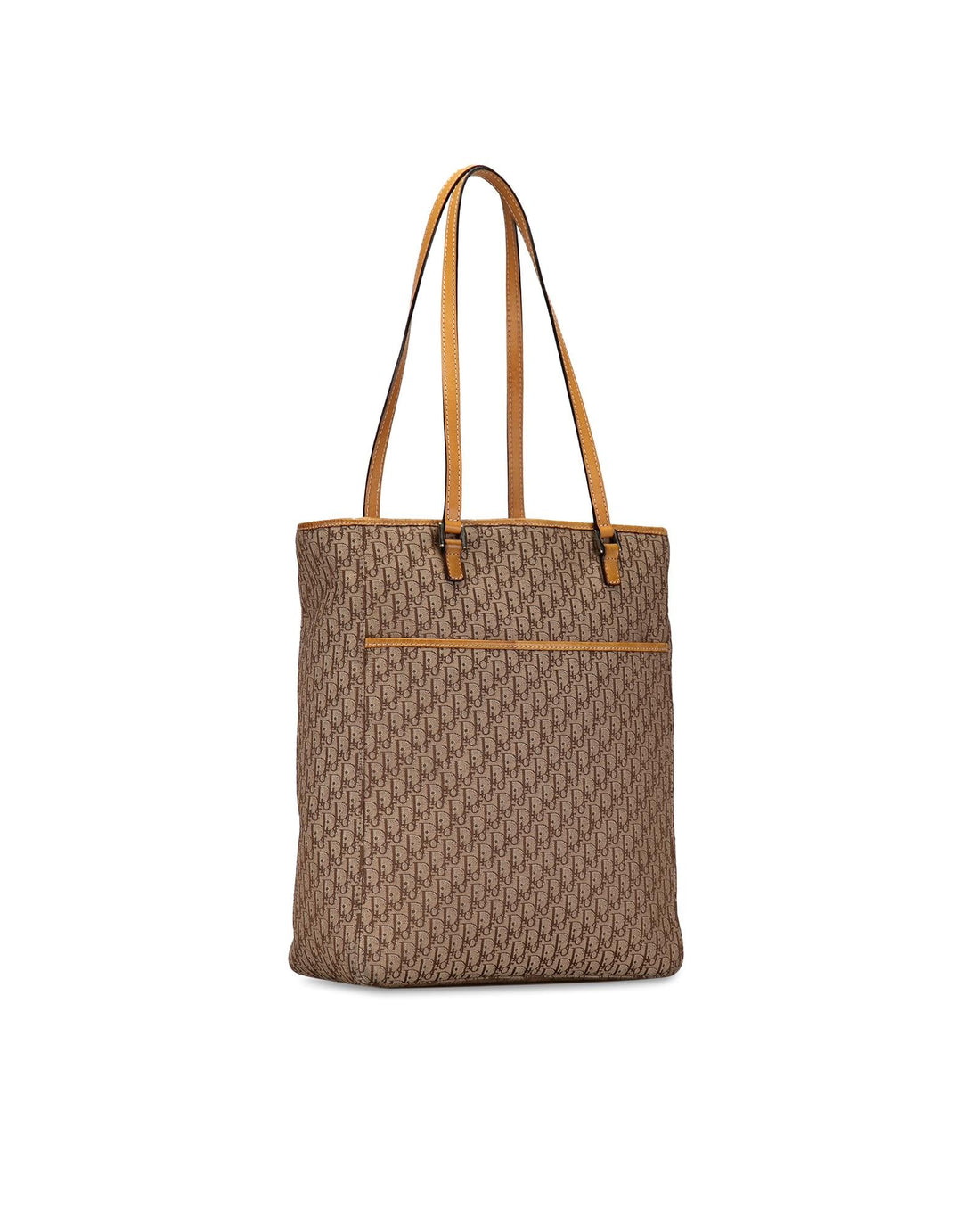 Canvas Tote Bag with Leather Trim and Flat Handles