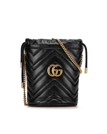 Gucci GG Marmont Mini Chain Bag Black Leather