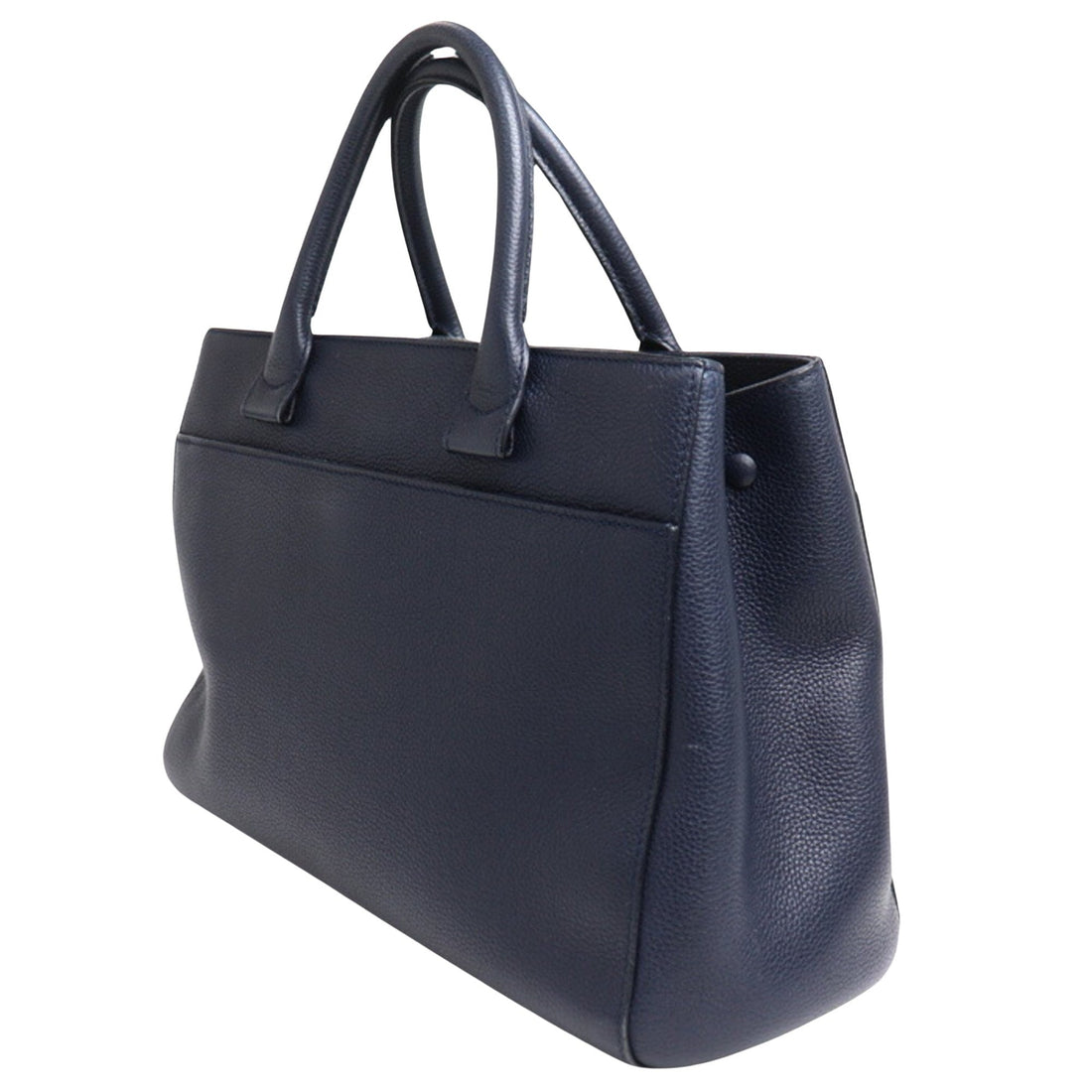 Timeless Navy Leather Shoulder Bag with Shoulder Strap