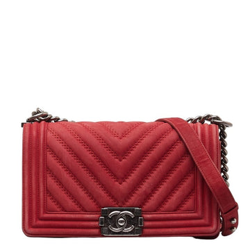 Luxurious Red Suede Shoulder Bag with Silver Accents
