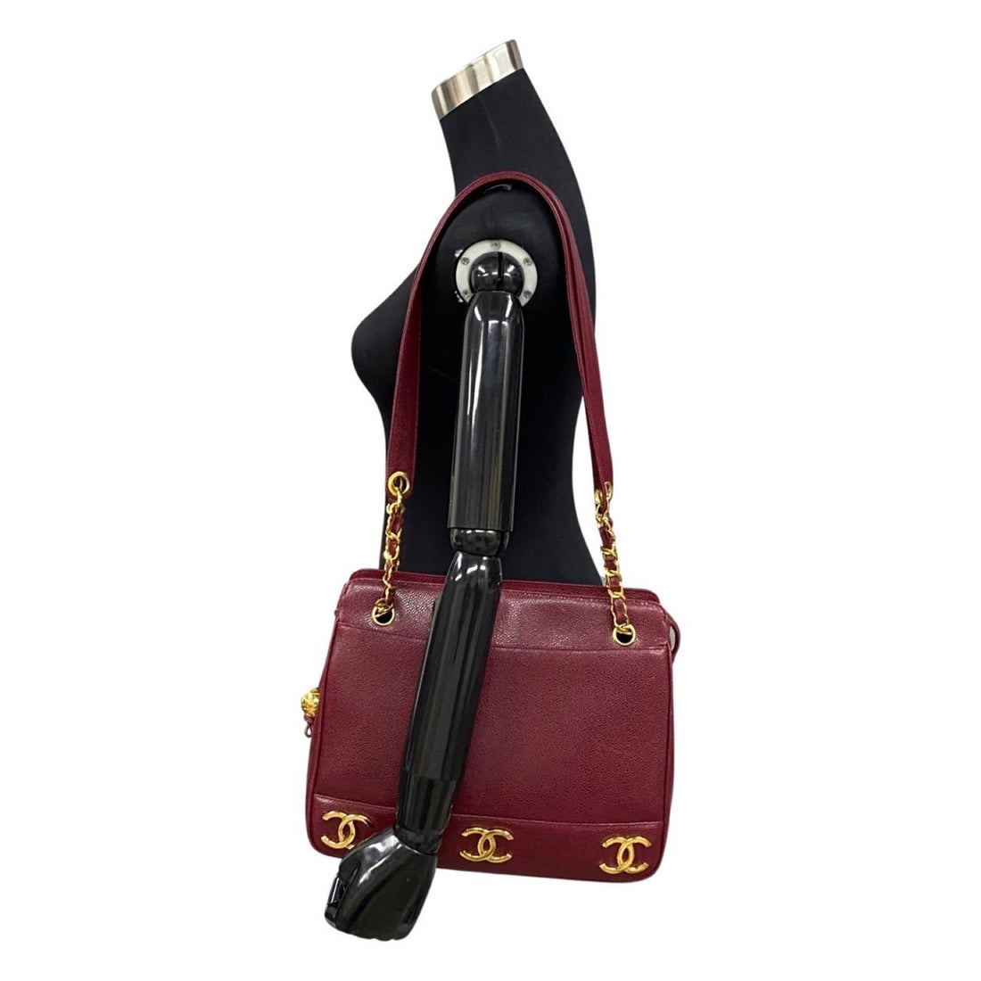 Luxury Burgundy Leather Tote Bag - Good Condition