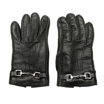 Black Leather Winter Gloves