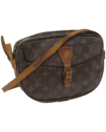 Monogram Shoulder Bag with Flap Closure and Adjustable Strap